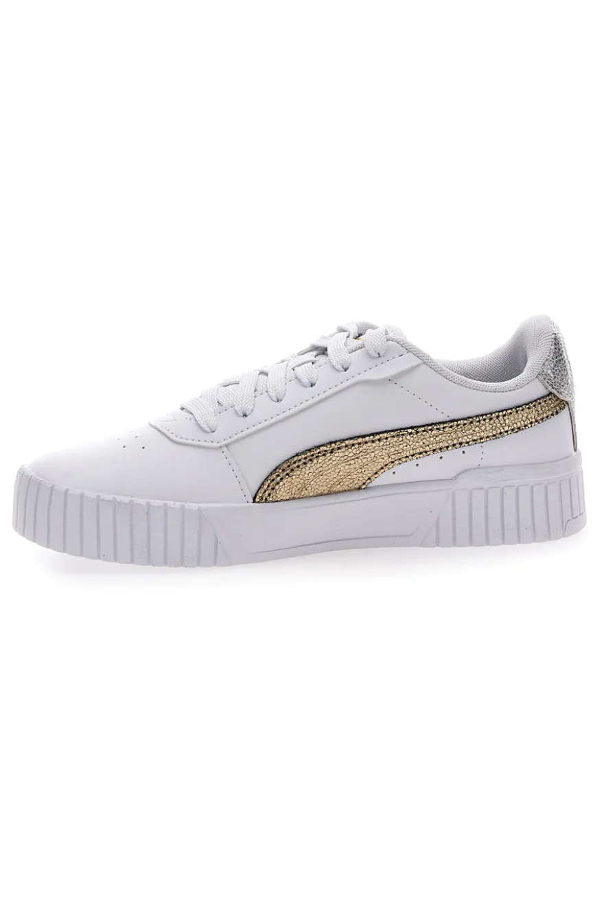 Sneakers Bianche Casula con Lacci Puma Carina 2.0 Mettalic Shine