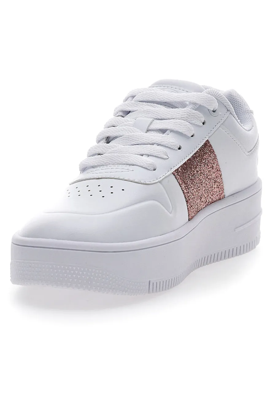 Sneakers Bianche Champion Rebound Platform Sparkle