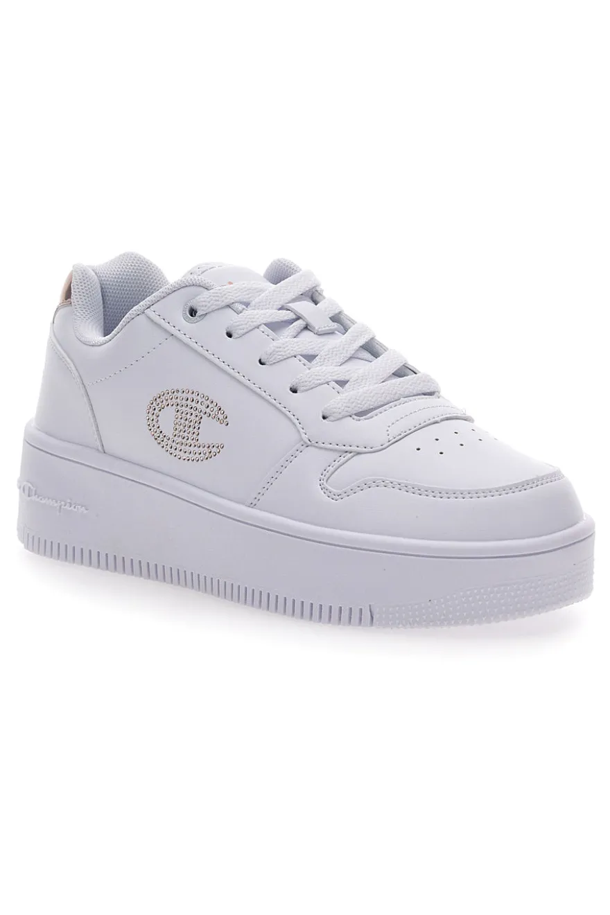 Sneakers Bianche Champion Rebound Platform Glitter