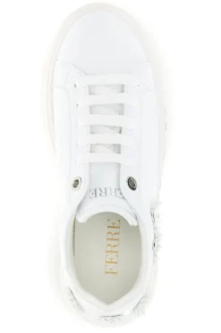 Sneakers bianche con applicazioni floreali Ferre F760