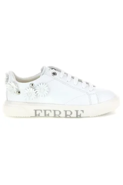 Sneakers bianche con applicazioni floreali Ferre F760