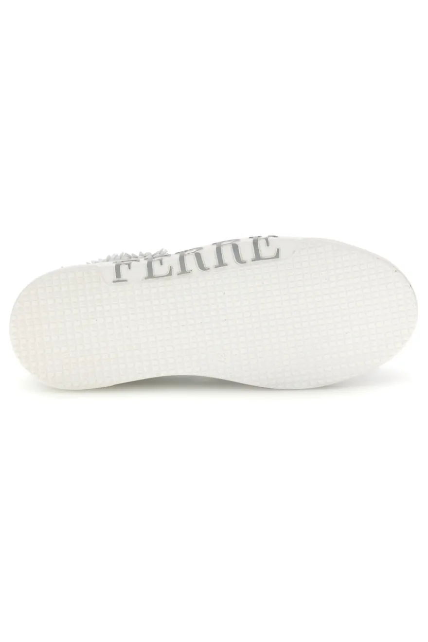Sneakers bianche con applicazioni floreali Ferre F760