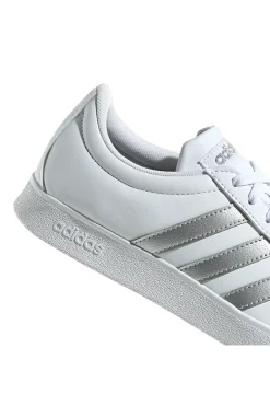 Sneakers Bianche con Bande Argento Adidas VL Court Base