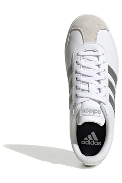 Sneakers Bianche con Bande Argento Adidas VL Court Base
