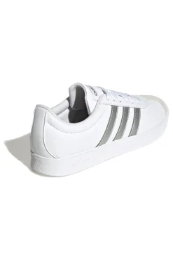 Sneakers Bianche con Bande Argento Adidas VL Court Base