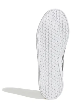 Sneakers Bianche con Bande Argento Adidas VL Court Base