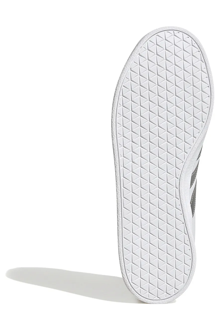 Sneakers Bianche con Bande Argento Adidas VL Court Base