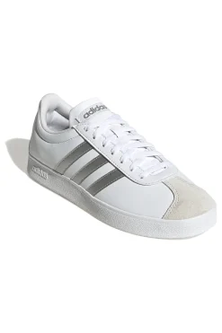 Sneakers Bianche con Bande Argento Adidas VL Court Base