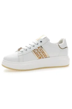 Sneakers Bianche con Bande Laterali Oro LAURA BIAGIOTTI L8945