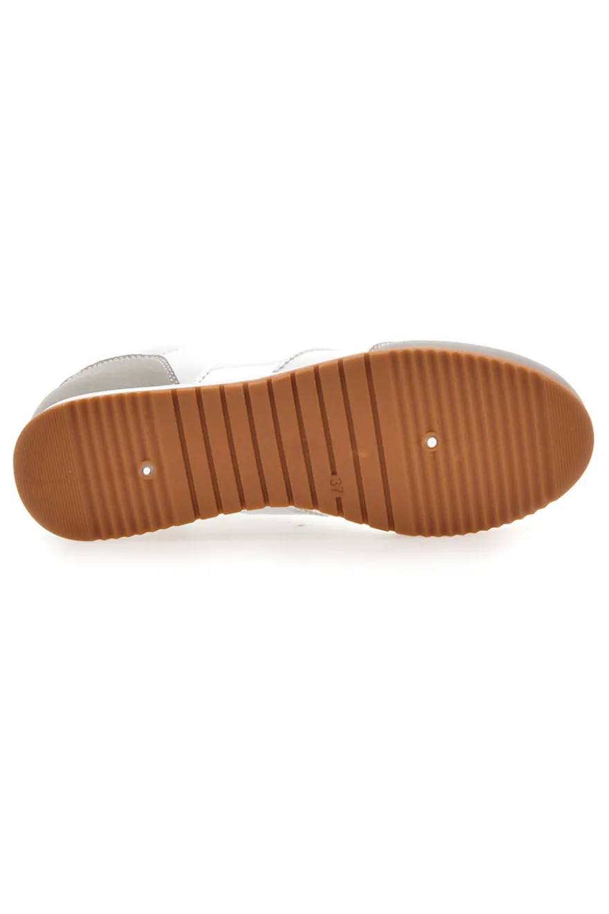 Sneakers Bianche con Banda Laterale Argento TALEMI 24250
