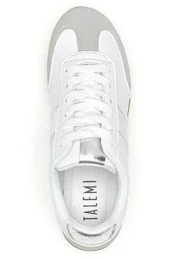 Sneakers Bianche con Banda Laterale Argento TALEMI 24250