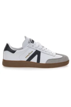 Sneakers Bianche con Bande Nere in Vera Pelle CANGURO GY51001