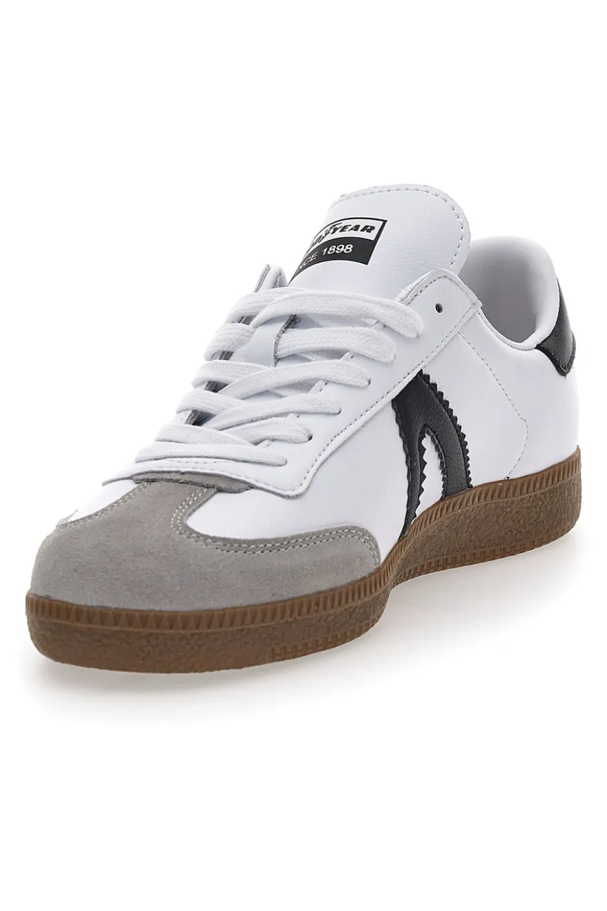 Sneakers Bianche con Bande Nere in Vera Pelle CANGURO GY51001
