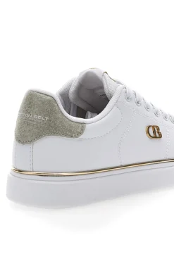 Sneakers Bianche con Bordo Dorato COTTON BELT GTZ 2.0