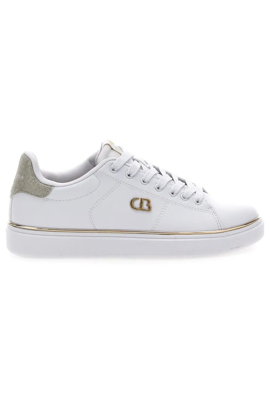 Sneakers Bianche con Bordo Dorato COTTON BELT GTZ 2.0
