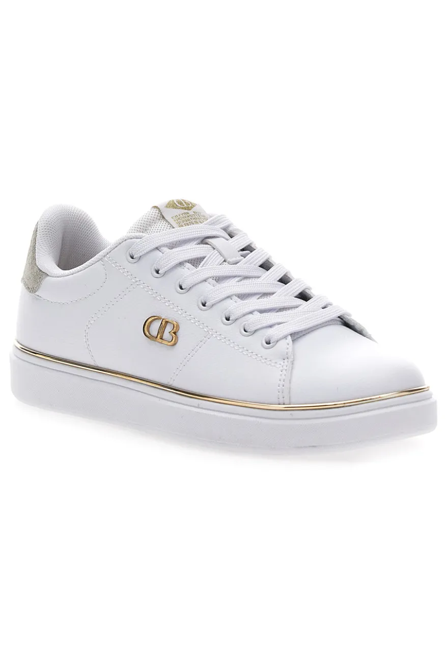 Sneakers Bianche con Bordo Dorato COTTON BELT GTZ 2.0
