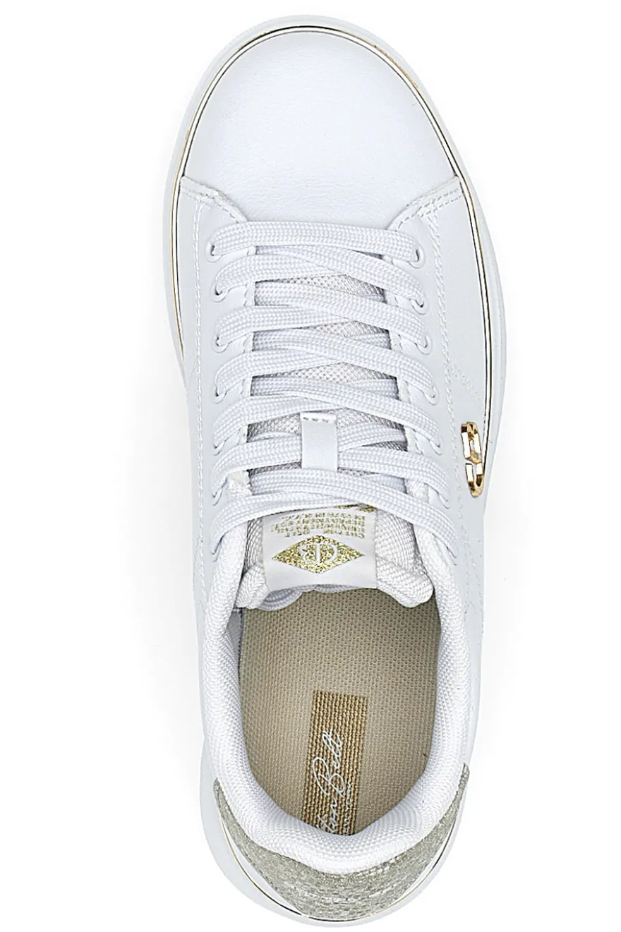 Sneakers Bianche con Bordo Dorato COTTON BELT GTZ 2.0