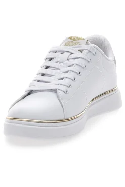 Sneakers Bianche con Bordo Dorato COTTON BELT GTZ 2.0