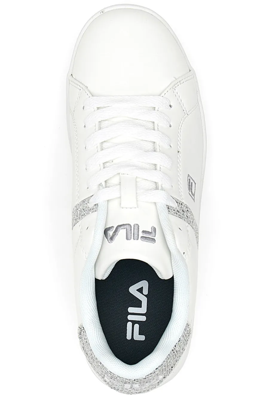 Sneakers Bianche Con Brillantini Argento Fila CrossCourt 2 F Wmn