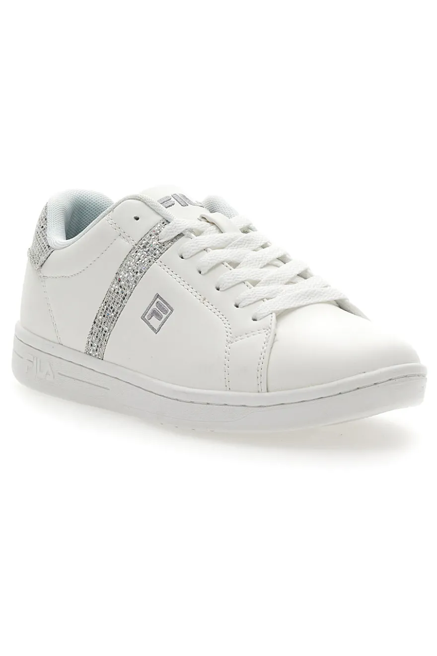 Sneakers Bianche Con Brillantini Argento Fila CrossCourt 2 F Wmn