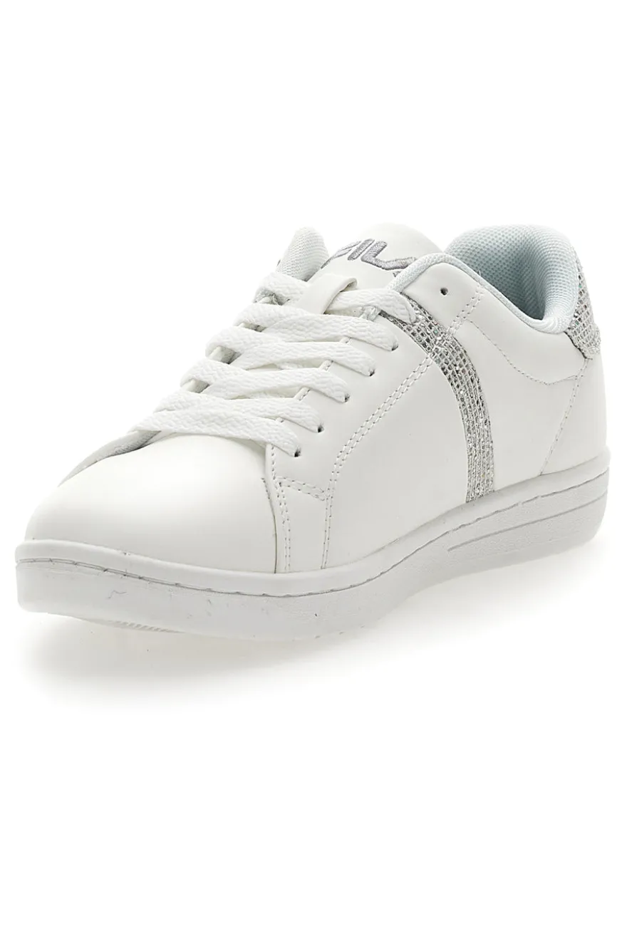 Sneakers Bianche Con Brillantini Argento Fila CrossCourt 2 F Wmn