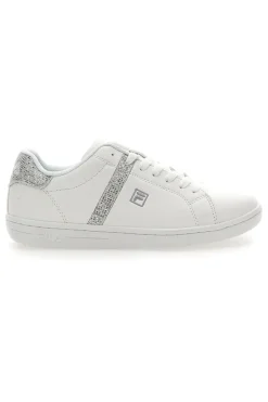 Sneakers Bianche Con Brillantini Argento Fila CrossCourt 2 F Wmn