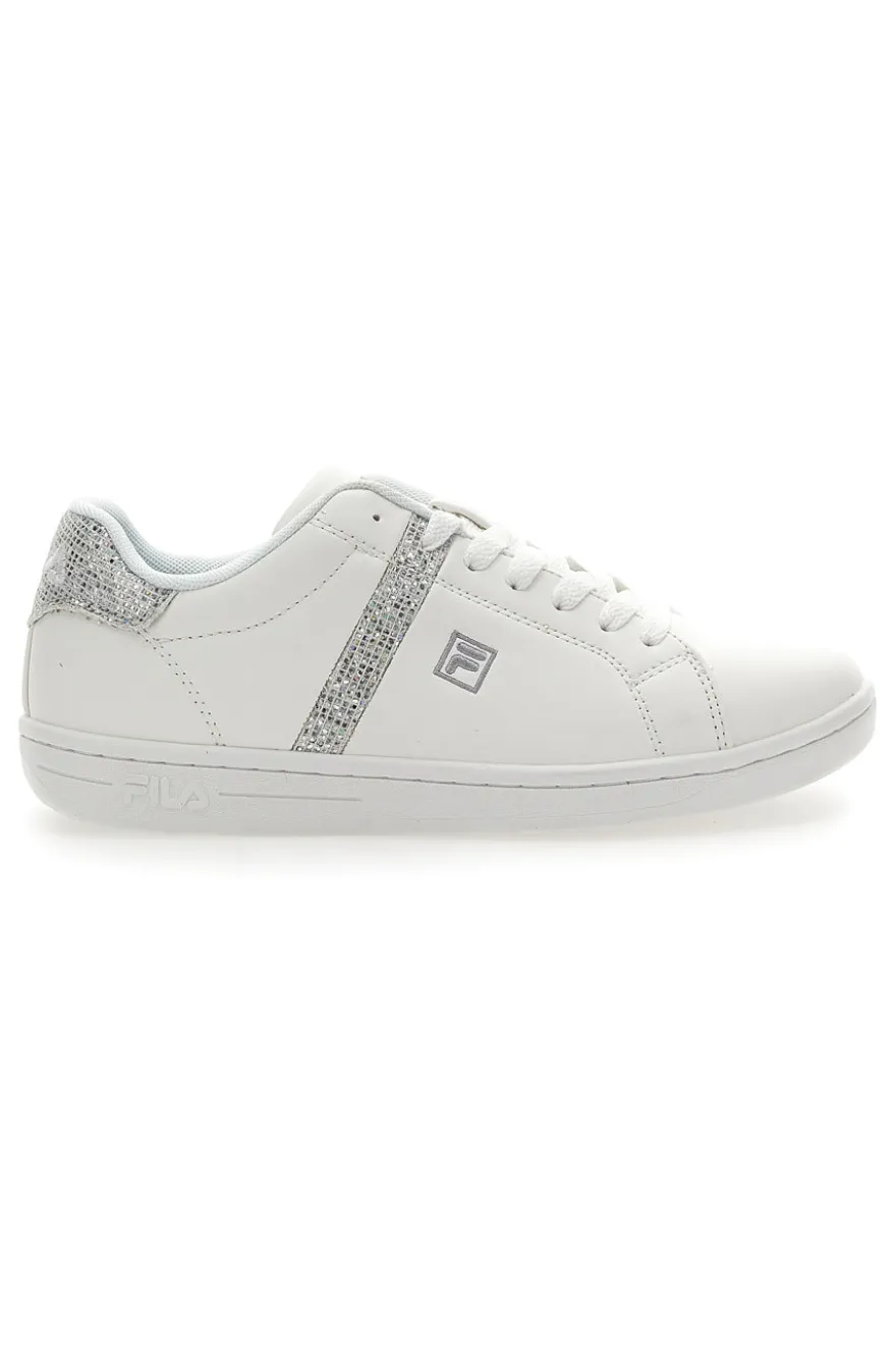 Sneakers Bianche Con Brillantini Argento Fila CrossCourt 2 F Wmn