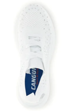 Sneakers Bianche con brillantini in tessuto traforato Canguro CA1206