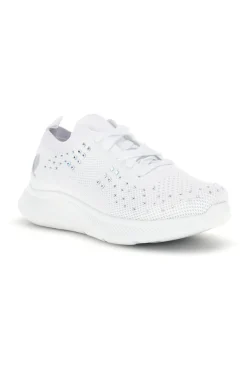 Sneakers Bianche con brillantini in tessuto traforato Canguro CA1206