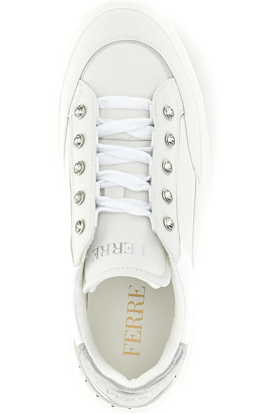 Sneakers bianche con brillantini Ferre F763