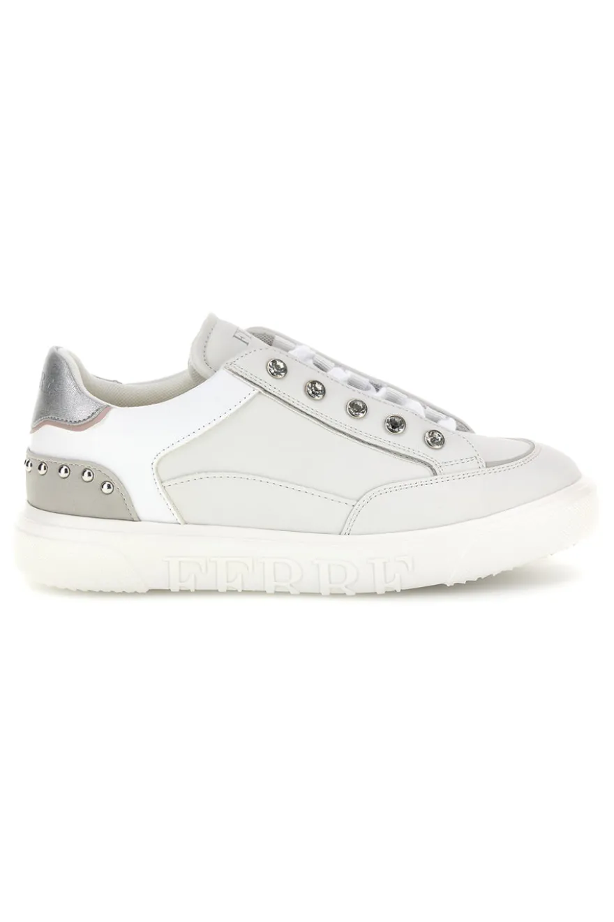 Sneakers bianche con brillantini Ferre F763