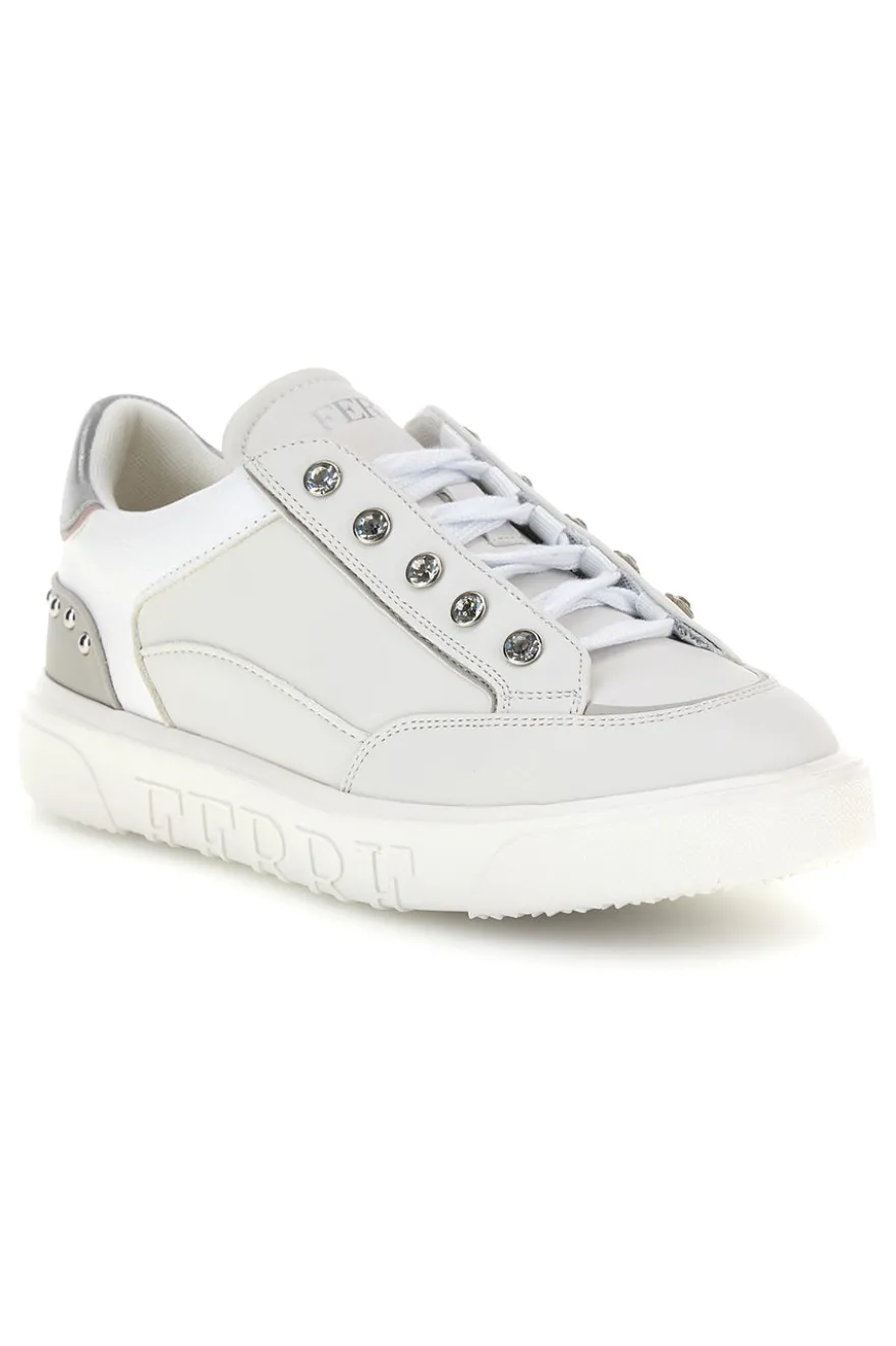 Sneakers bianche con brillantini Ferre F763