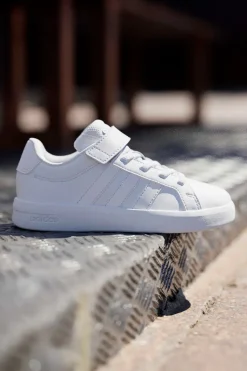 Sneakers bianche con chiusura a strappo Adidas Grand Court 3.0 El C