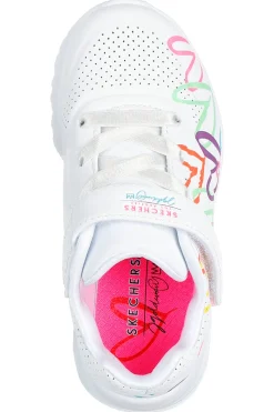 Sneakers bianche con cuori multicolor Skechers Uno Lite Love Levitate