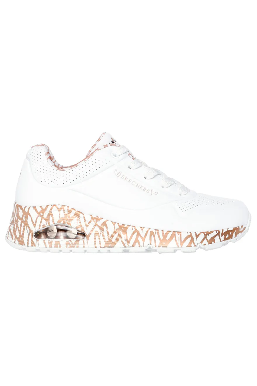 Sneakers Bianche con Cuori Colorati Skechers Street Uno – Loving Love