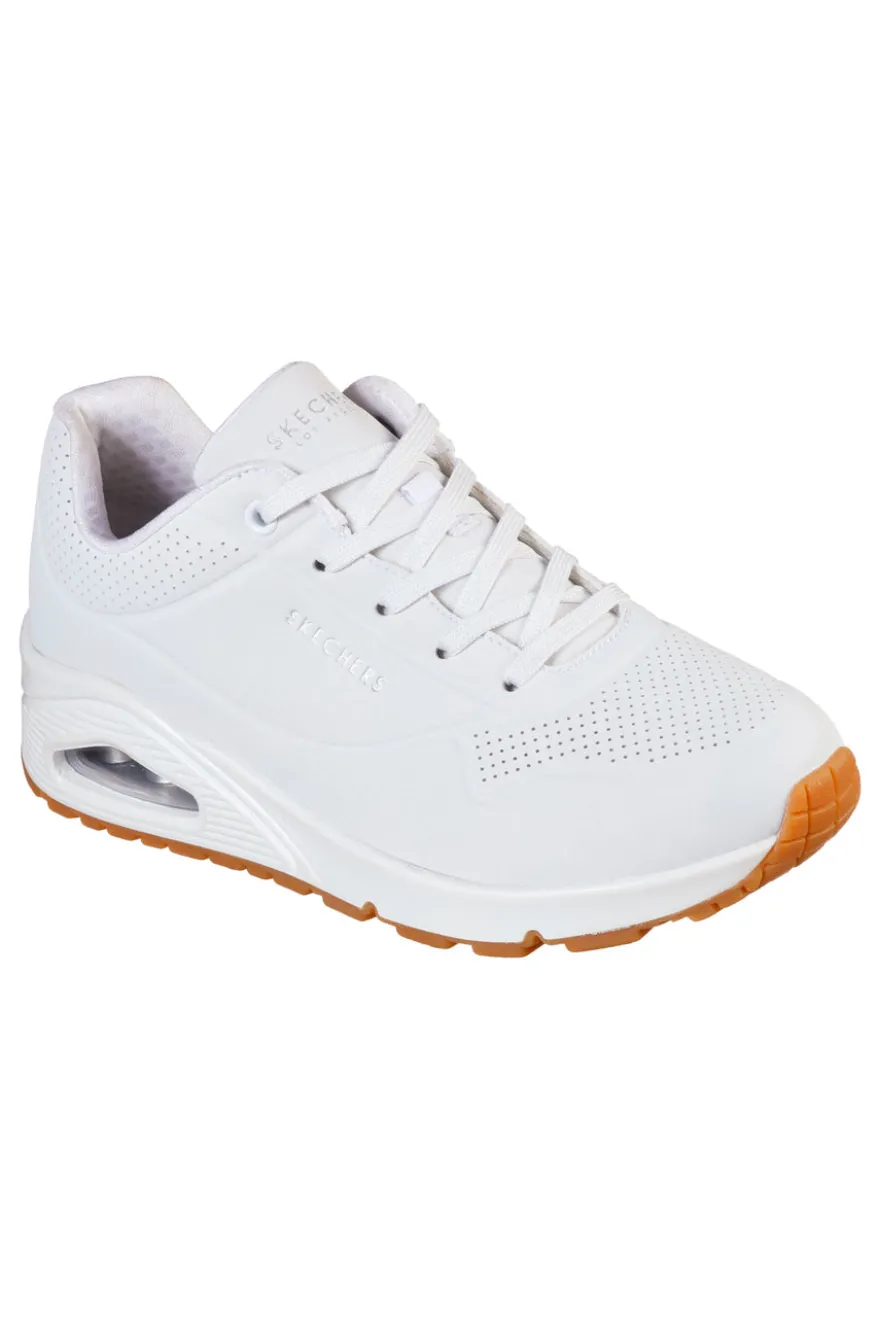 Sneakers bianche con cuscinetto ad aria e soletta memory foam Skechers UNO Stand on Air