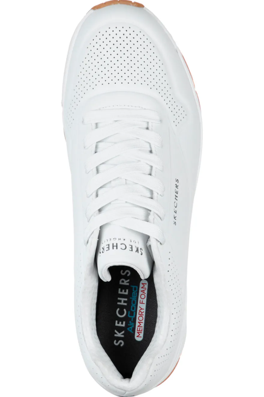 Sneakers bianche con cuscinetto ad aria e soletta memory foam Skechers UNO Stand On Air
