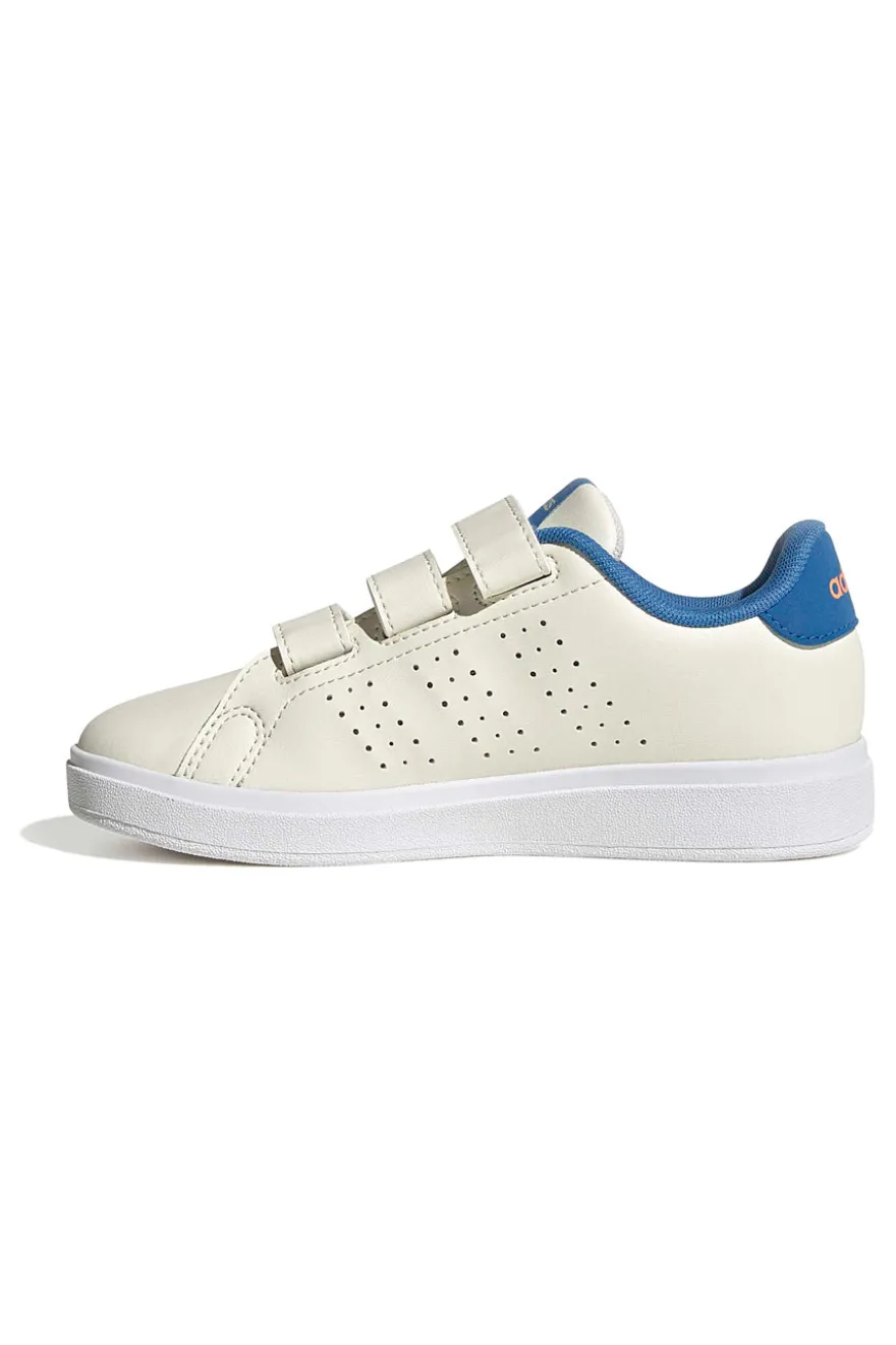 Sneakers bianche con dettagli blu e chiusura a strappo Adidas Advantage Base 2.0 Cf C