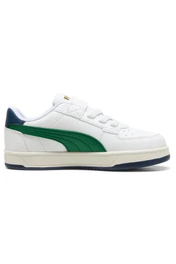 Sneakers bianche con dettagli verdi bambino con strappo Puma Caven 2 Retro AC + PS