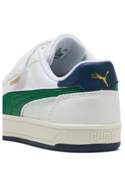 Sneakers bianche con dettagli verdi bambino con strappo Puma Caven 2 Retro AC + PS
