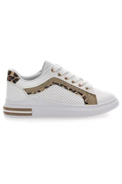Sneakers Bianche Con Dettagli Leopardati Prima Riga 435