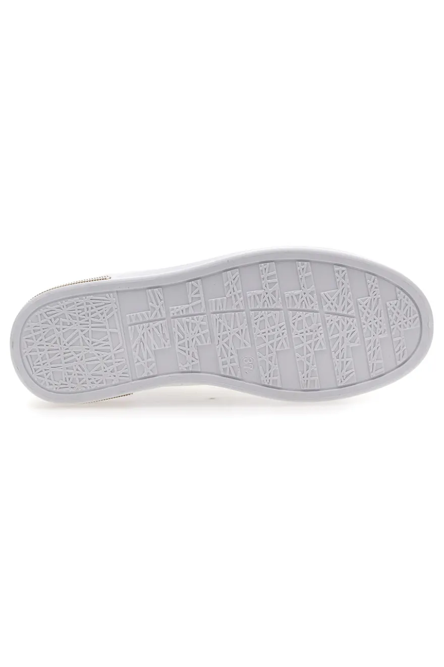 Sneakers Bianche Con Dettagli Leopardati Prima Riga 435