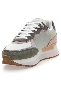 Sneakers Bianche con Dettagli Multicolore e Tomaia in Pelle PEPE JEANS RUSPER CLASS