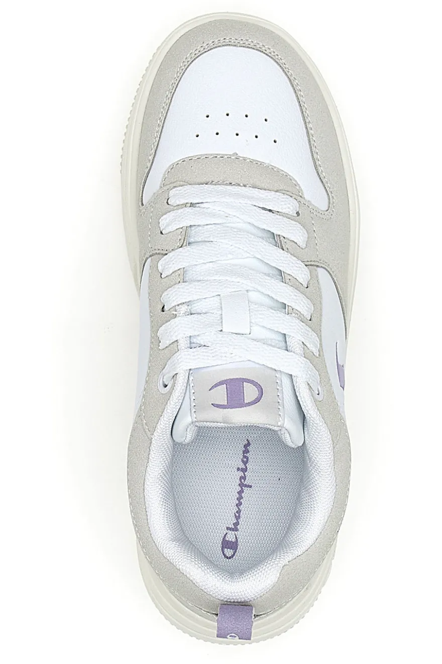 Sneakers bianche con dettagli grigi e lilla Champion Rd18 Lite Low