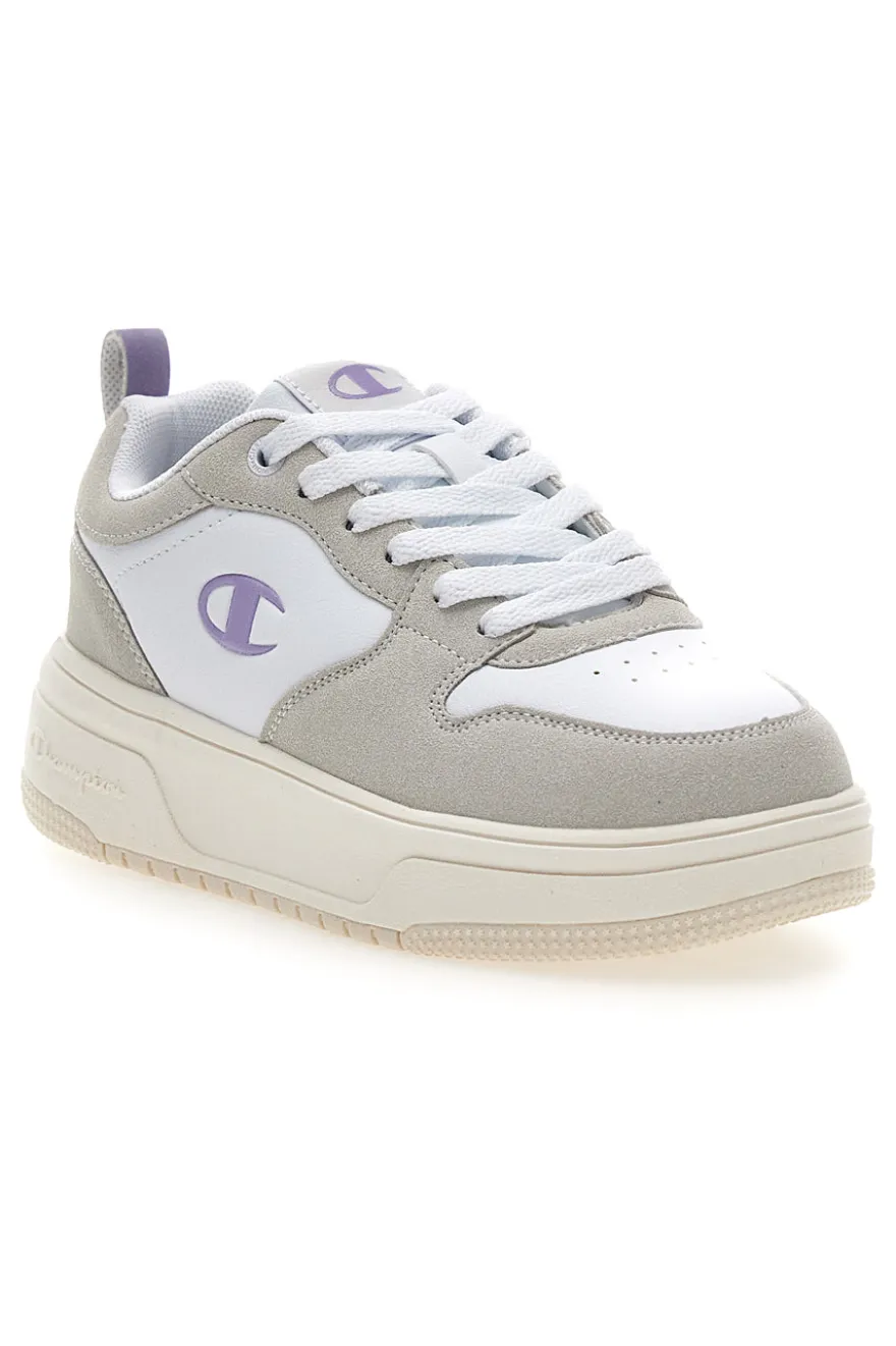 Sneakers bianche con dettagli grigi e lilla Champion Rd18 Lite Low
