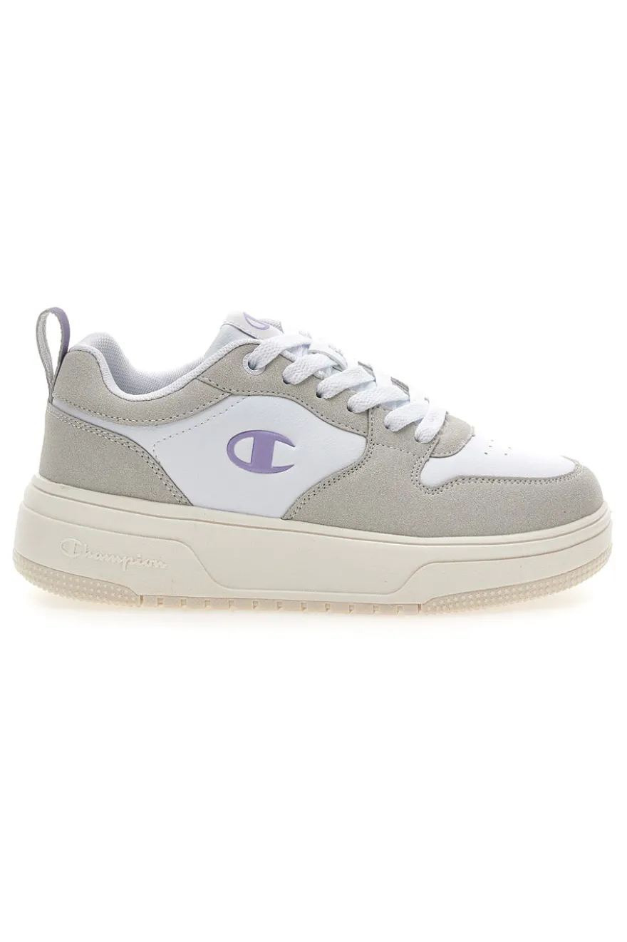 Sneakers bianche con dettagli grigi e lilla Champion Rd18 Lite Low