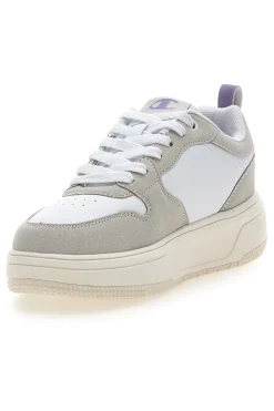 Sneakers bianche con dettagli grigi e lilla Champion Rd18 Lite Low