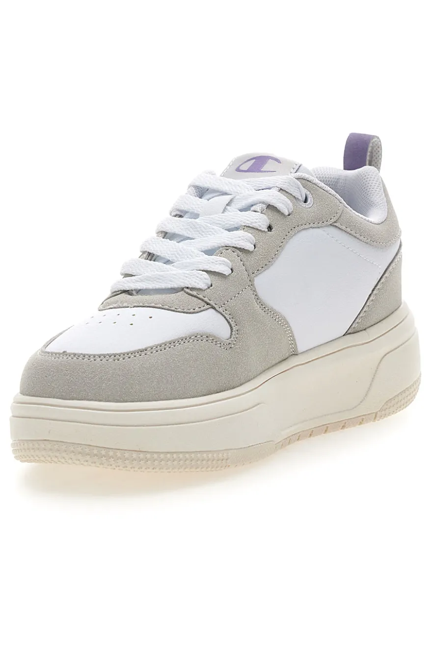 Sneakers bianche con dettagli grigi e lilla Champion Rd18 Lite Low