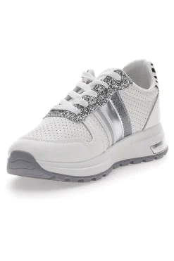 Sneakers Bianche Con Dettagli Argento Cafe' Cost 206