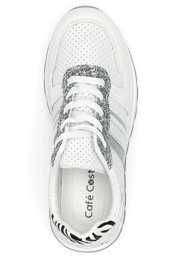 Sneakers Bianche Con Dettagli Argento Cafe' Cost 206